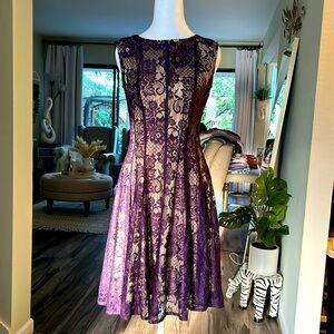 Elegant Purple Lace Dress